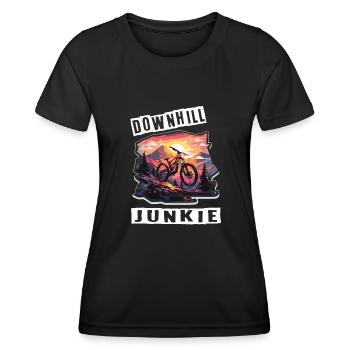 Downhill Mountain Biker Downhill Junkie - T-shirt sport Femme - noir - Devant - AI Model Female 172 light (172cm)