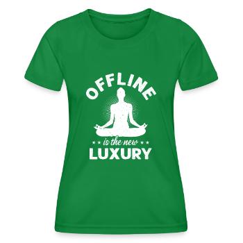 Trennen Sie sich von den sozialen Medien Ablenkung - Frauen Funktions-T-Shirt - Kelly Green - Vorne - AI Model Female 172 dark (172cm)