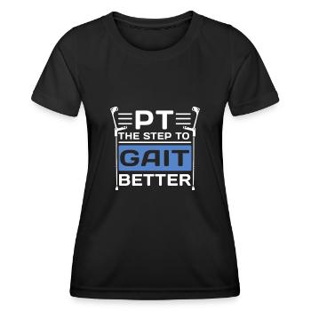 PT Physiotherapie Physiotherapeutin Job - Frauen Funktions-T-Shirt - Schwarz - Vorne - AI Model Female 172 light (172cm)
