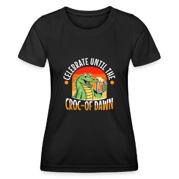 Celebrate until the croc-of dawn - Women's Functional T-Shirt - black - Front - AI Model Female 172 light (172cm)