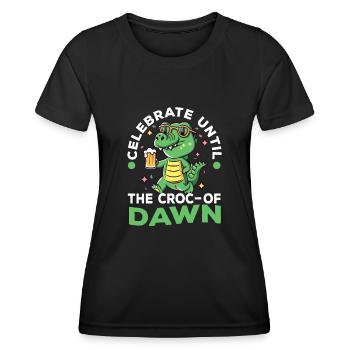 Celebrate until the croc-of dawn - Women's Functional T-Shirt - black - Front - AI Model Female 172 light (172cm)