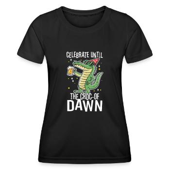 Faites la fête jusqu’à l’aube - T-shirt sport Femme - noir - Devant - AI Model Female 172 light (172cm)