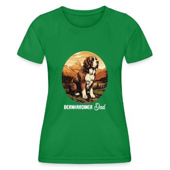 Dog St. Bernard - Women's Functional T-Shirt - kelly green - Front - AI Model Female 172 dark (172cm)