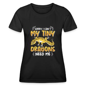 Reptile Lover Lizard Collector Crestie - Women's Functional T-Shirt - black - Front - AI Model Female 172 light (172cm)