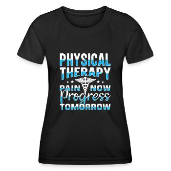 PT Physiotherapie Physiotherapeutin Job - Frauen Funktions-T-Shirt - Schwarz - Vorne - AI Model Female 172 light (172cm)