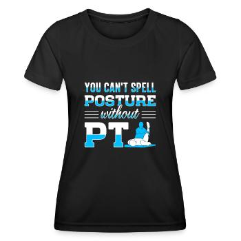 PT Physiotherapie Physiotherapeutin Job - Frauen Funktions-T-Shirt - Schwarz - Vorne - AI Model Female 172 light (172cm)