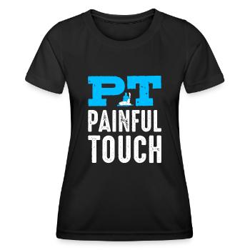 PT Physiotherapie Physiotherapeutin Job - Frauen Funktions-T-Shirt - Schwarz - Vorne - AI Model Female 172 light (172cm)