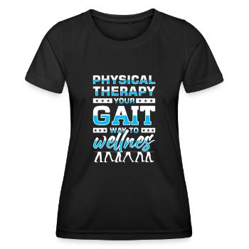 PT Physiotherapie Physiotherapeutin Job - Frauen Funktions-T-Shirt - Schwarz - Vorne - AI Model Female 172 light (172cm)