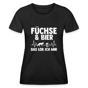 Fuchs - Frauen Funktions-T-Shirt - Schwarz - Vorne - AI Model Female 172 light (172cm)