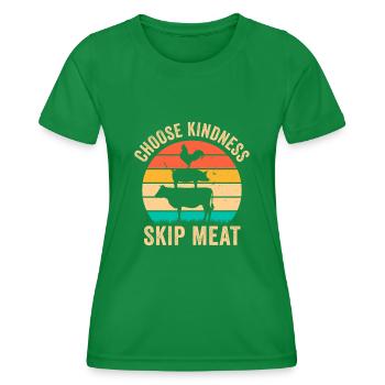 Vegan Vegetarian Food Diet - Women's Functional T-Shirt - kelly green - Front - AI Model Female 172 dark (172cm)
