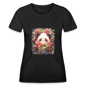 Panda Christmas Pandas Christmas Panda - Women's Functional T-Shirt - black - Front - AI Model Female 172 light (172cm)