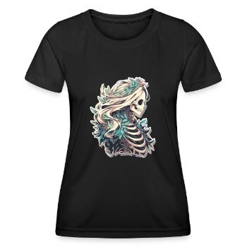 Crâne de squelette Crâne Crâne Crâne - T-shirt sport Femme - noir - Devant - AI Model Female 172 light (172cm)