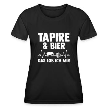 Tapir - Frauen Funktions-T-Shirt - Schwarz - Vorne - AI Model Female 172 light (172cm)