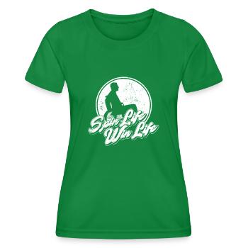 Rollstuhlfahrer Rollstuhl Behinderung Lustig - Frauen Funktions-T-Shirt - Kelly Green - Vorne - AI Model Female 172 dark (172cm)