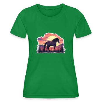 Horse Horses Ross Horse Riding Horse Head Rider - Women's Functional T-Shirt - kelly green - Front - AI Model Female 172 dark (172cm)