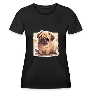 Carlin Carlin Chien Carlin Vivre Carlin Cadeaux - T-shirt sport Femme - noir - Devant - AI Model Female 172 light (172cm)