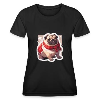 Carlin Carlin Chien Carlin Noël Carlin Noël - T-shirt sport Femme - noir - Devant - AI Model Female 172 light (172cm)