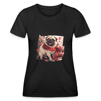 Carlin Carlin Chien Carlin Noël Carlin Noël - T-shirt sport Femme - noir - Devant - AI Model Female 172 light (172cm)