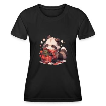 Raton laveur, raton laveur, raton laveur, bébé garde ours - T-shirt sport Femme - noir - Devant - AI Model Female 172 light (172cm)