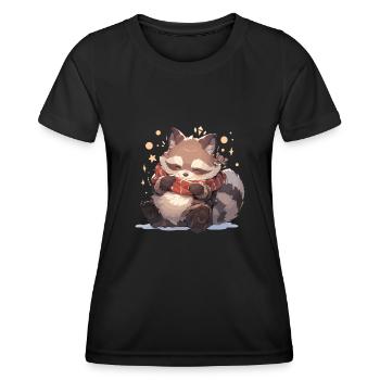 Raton laveur, raton laveur, raton laveur, bébé garde ours - T-shirt sport Femme - noir - Devant - AI Model Female 172 light (172cm)