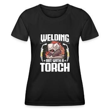 Welding Art Torch Arc Welding Welding - Women's Functional T-Shirt - black - Front - AI Model Female 172 light (172cm)