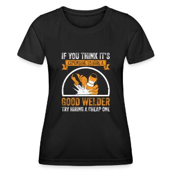 Welding Elector Welding Burning Welding Torch - Women's Functional T-Shirt - black - Front - AI Model Female 172 light (172cm)