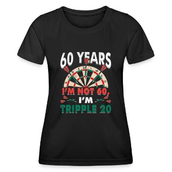 60. Geburtstag Darts Vintage 60 Jahre - Frauen Funktions-T-Shirt - Schwarz - Vorne - AI Model Female 172 light (172cm)