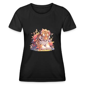 Tiger Baby Tiger Tiger Baby - Frauen Funktions-T-Shirt - Schwarz - Vorne - AI Model Female 172 light (172cm)