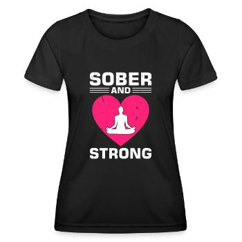 Sobriété, toxicomanie, rétablissement, alcooliques, - T-shirt sport Femme - noir - Devant - AI Model Female 172 light (172cm)