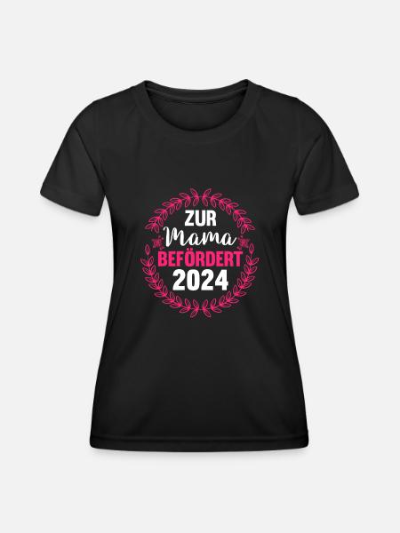 Werdende Mama 2024 - Frauen Funktions-T-Shirt - Schwarz