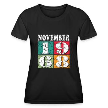 november 1968 Jahrestag november 1968 november - Frauen Funktions-T-Shirt - Schwarz - Vorne - AI Model Female 172 light (172cm)