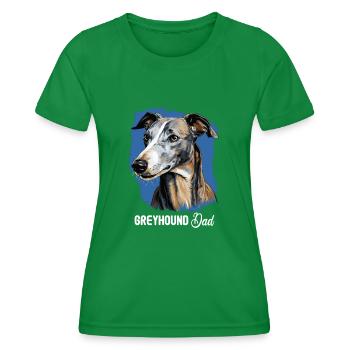 Hund Greyhound - Frauen Funktions-T-Shirt - Kelly Green - Vorne - AI Model Female 172 dark (172cm)