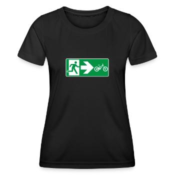 Emergency Exit Mountain Bike Downhill - Women's Functional T-Shirt - black - Front - AI Model Female 172 light (172cm)