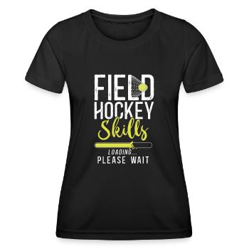 Compétences de hockey sur gazon - T-shirt sport Femme - noir - Devant - AI Model Female 172 light (172cm)