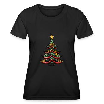 Arbre de Noël Noël - T-shirt sport Femme - noir - Devant - AI Model Female 172 light (172cm)