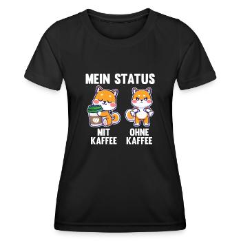 Hund Mein Status Mit Kaffee Ohne Kaffee - Frauen Funktions-T-Shirt - Schwarz - Vorne - AI Model Female 172 light (172cm)