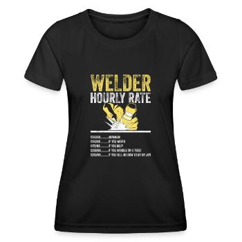 Taux horaire du soudeur - T-shirt sport Femme - noir - Devant - AI Model Female 172 light (172cm)