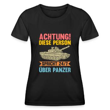 Tanker Soldat Char - T-shirt sport Femme - noir - Devant - AI Model Female 172 light (172cm)