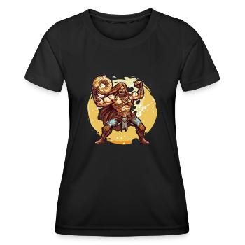 Ein Barbar mit einem Donut - Frauen Funktions-T-Shirt - Schwarz - Vorne - AI Model Female 172 light (172cm)