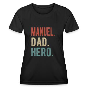 Manuel Papa Héros - T-shirt sport Femme - noir - Devant - AI Model Female 172 light (172cm)