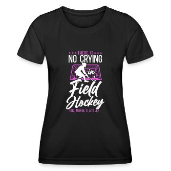 hockey sur gazon, il n’y a pas de pleurs - T-shirt sport Femme - noir - Devant - AI Model Female 172 light (172cm)