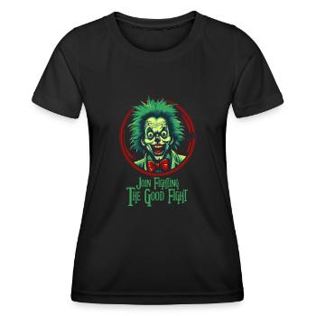 Be part of the fight for good, with a clown - Women's Functional T-Shirt - black - Front - AI Model Female 172 light (172cm)