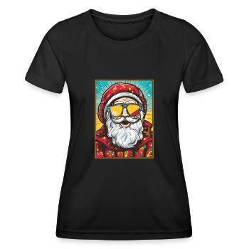 Père Noël Père Noël Père Noël - T-shirt sport Femme - noir - Devant - AI Model Female 172 light (172cm)