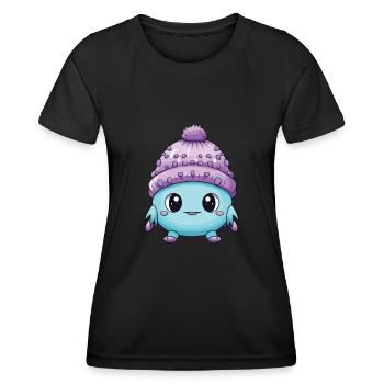 Cold Winter Virus Comic - Women's Functional T-Shirt - black - Front - AI Model Female 172 light (172cm)