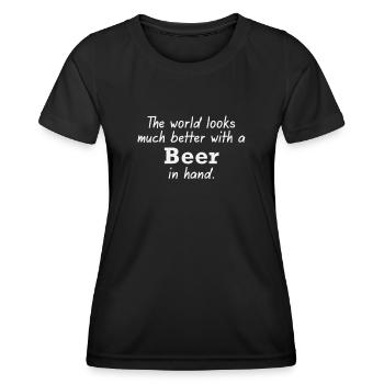 Beer for a better world - Women's Functional T-Shirt - black - Front - AI Model Female 172 light (172cm)