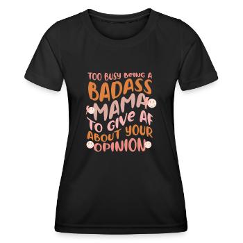 Badass Confiant Reine Sassy Mère Célibataire - T-shirt sport Femme - noir - Devant - AI Model Female 172 light (172cm)