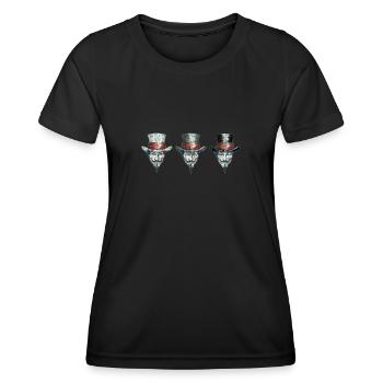 V Mask Spectrum: The White, Gray, Black Hat Dance - Women's Functional T-Shirt - black - Front - AI Model Female 172 light (172cm)