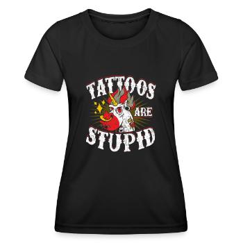 Tattoos sind dumm - Frauen Funktions-T-Shirt - Schwarz - Vorne - AI Model Female 172 light (172cm)
