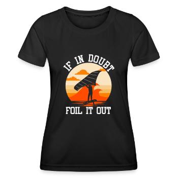 Wingsurfing Foil Wing Wing Boarding Wing Foiling - T-shirt sport Femme - noir - Devant - AI Model Female 172 light (172cm)