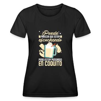 Puerto Rico Puerto-ricanischer Eierlikör - Frauen Funktions-T-Shirt - Schwarz - Vorne - AI Model Female 172 light (172cm)